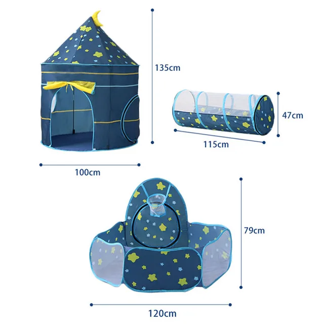 Children Tent Play House Toy Ball Pool Portable Children Tipi Tents Crawling Tunnel Pool Ball Pit House Kids Removable Tent 6