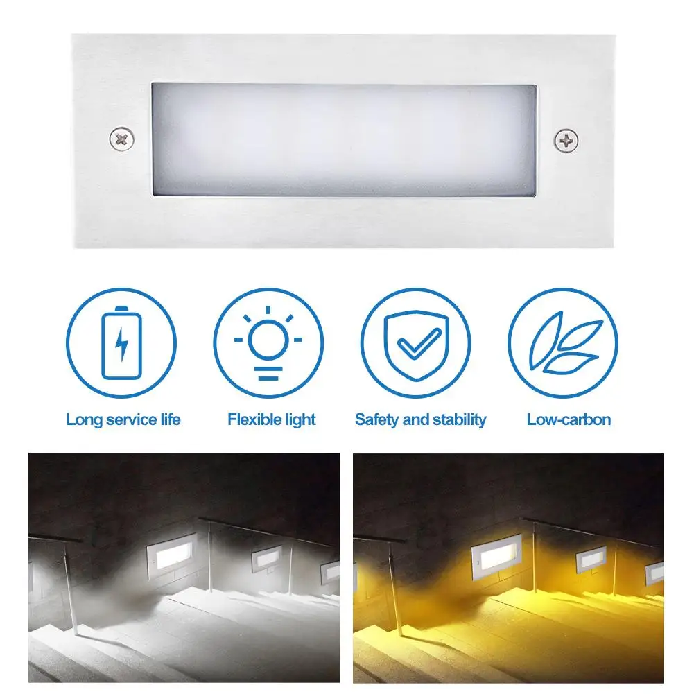 

7W LED Deck Step Light Underground Lamp Recessed Stair Paitio Inground Spot Light Floor Garden Landscape Wall Outdoor Lighting