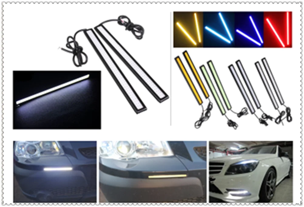 2Pcs 17cm car driving daytime running light bar strip panel for BMW EfficientDynamics 335d M1 M-Zero 545i 530xi