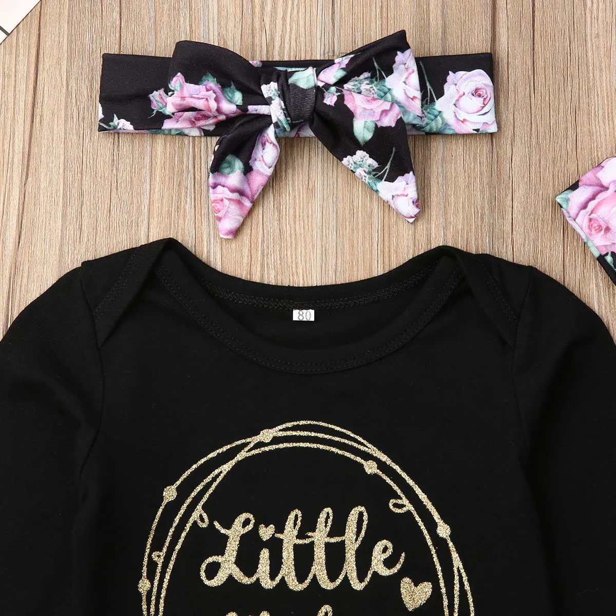 Baby Spring Autumn Clothing Newborn Letter Sister Girl Clothes Romper+Pants Leggings Hats Headband 4Pcs Outfits Set