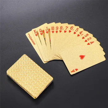 

Durable Waterproof Gold Foil Poker Cards Creative Black Gold Collective Playing Cards Outdoor Entertainment Party Toy