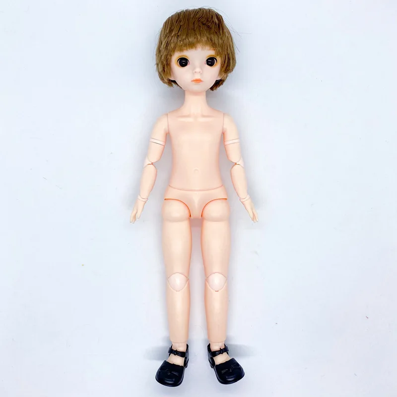 12 Joints Moveable BJD Doll 3D Real Eye For 1/6 BJD Doll With Brown Long Hair