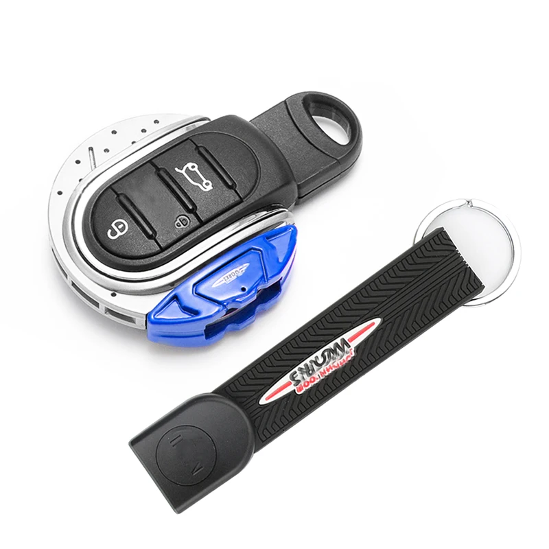 Крышка смарт-ключа JCW тормозной диск стиль форма 3/4 кнопочный брелок-контроллер корпус с брелок кольцо ремень для MINI Cooper F55 F56 F57 F60 - Название цвета: Синий