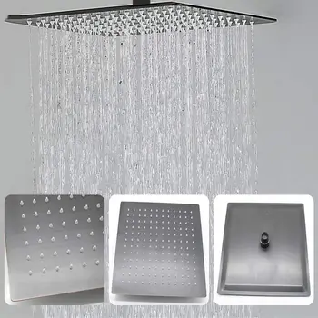 

12 Inch Wall Mount Rainfall Shower Faucet System With 6 Pcs Body Jet Mixer Set, Oil Rubbed Bronze Finish