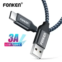FONKEN usb type C кабель type-C быстрое зарядное устройство кабель 2.4A Быстрая зарядка кабель данных Реверсивный USB C кабель для Xiaomi Redmi Note 7 8