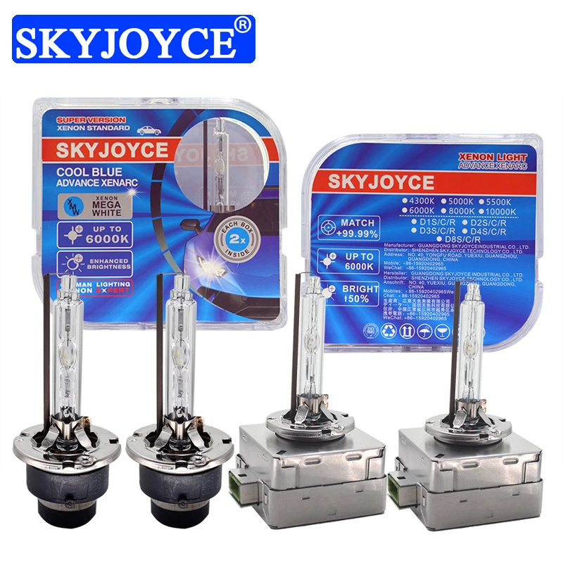 SKYJOYCE 2PCS OEM 55W D1S 6000K Xenon Standard HID Lamps With Plastic Box 35W D2S 5000K D3S 8000K D4S Car Upgrade Headlight Bulb (1)