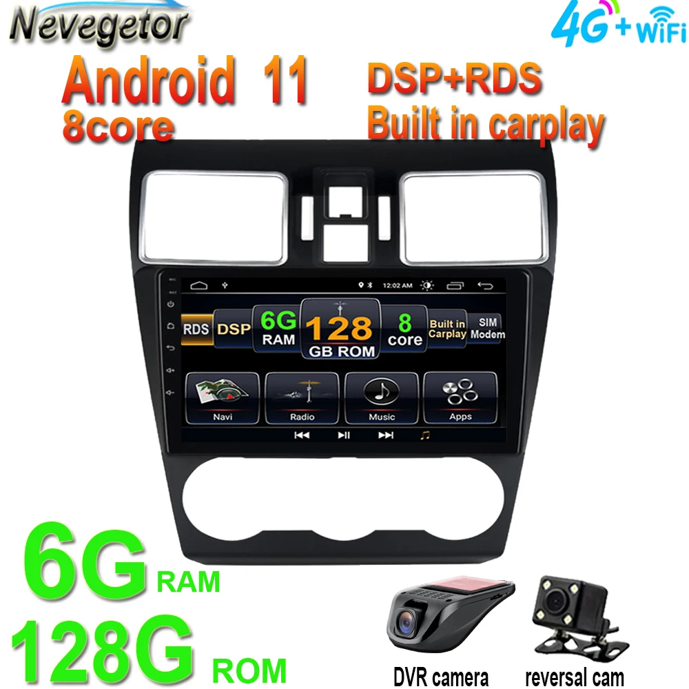 128G Автомобильный мультимедийный плеер Android 11 для pour Forester Subaru WRX XV Crosstrek 16 2013 2014 2015