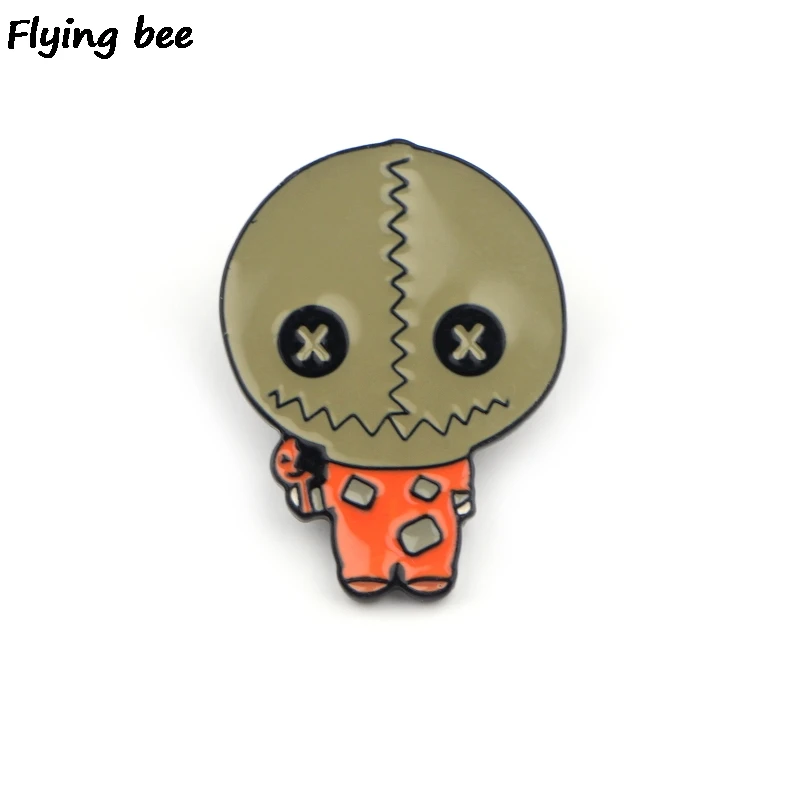 

Flyingbee Trick R Treat horror Pins Brooch jacket Pin Enamel Pins Badges Lapel Pin Brooches Badge for Friends Women Men X0428