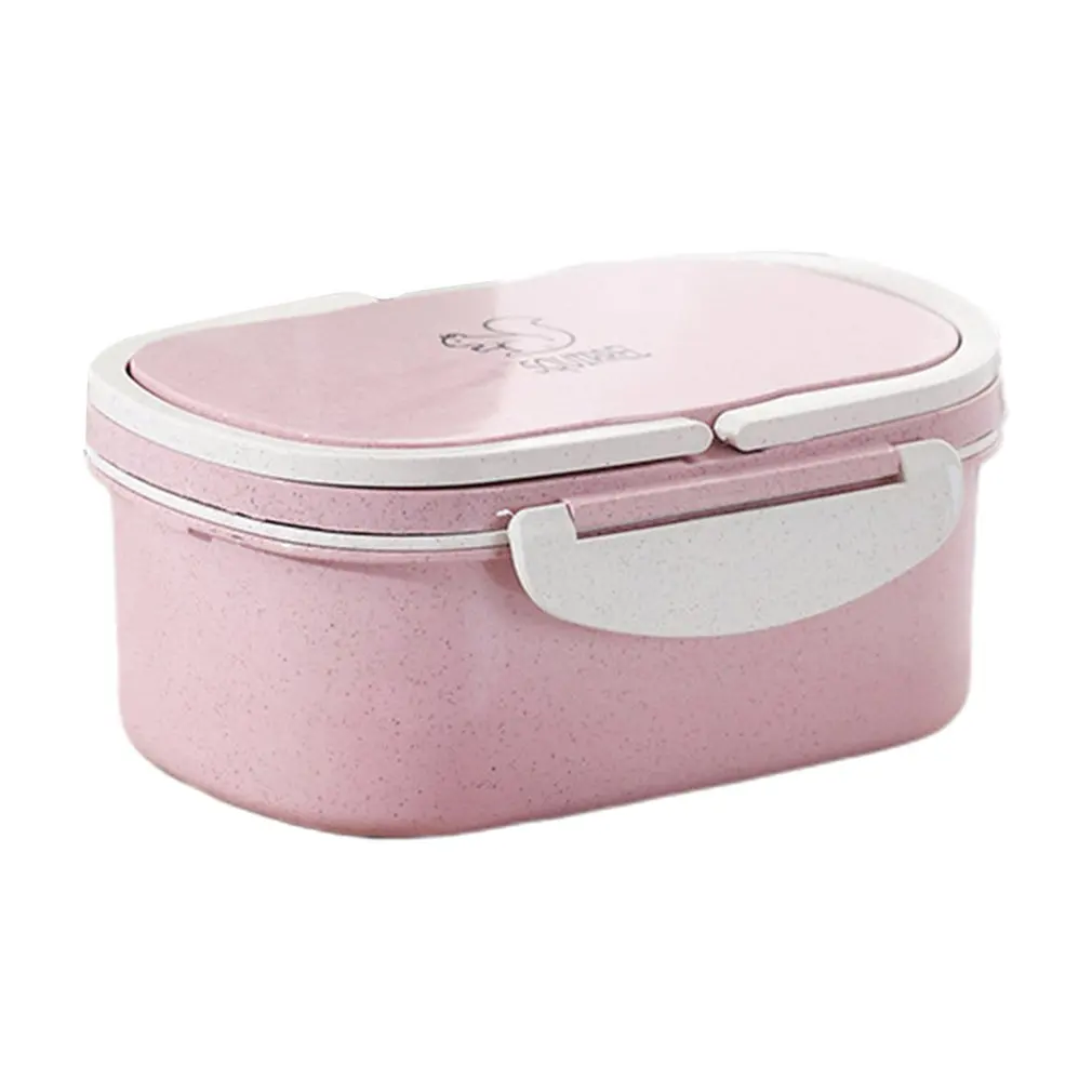 

Round Double-Layer Belt Handle Buckle Wheat Lunch Box 950Ml Student Lunch Box Fresh-Keeping Sealed Lunch Box Lancheira