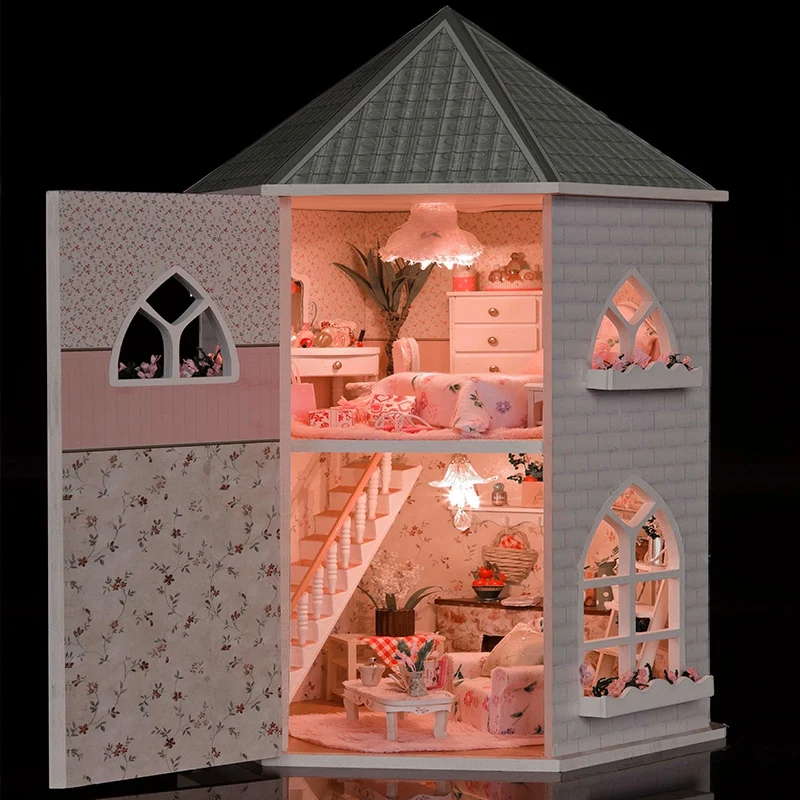 Подарки DIY кукольные домики Деревянный Кукольный дом унисекс 3D кукольный домик мебель игрушка кукольный дом миниатюрная мебель ремесла 13816