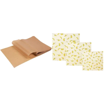 

100 Pcs Baking Silicone Oil Non-Stick Steamer Pot Pad & 3Pcs Beeswax Food Wraps Covers Wrap Cloth Paper