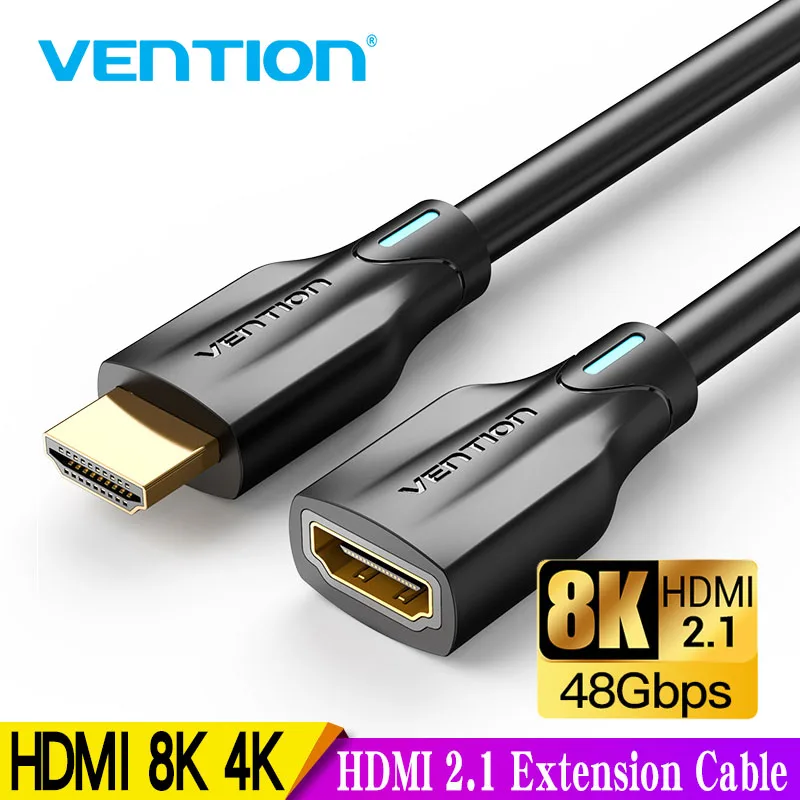 

Vention HDMI 2.1 Extension Cable 8K HDMI 2.1 Extender Cable 48Gbps HDMI Male to Female Cable for PS4 HDMI Switch HDMI Extender 2