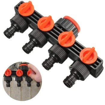 

Garden 4 Way Tap Connectors Hose Pipe Splitter Plastic Drip Irrigation Agriculture Water Connector Gardening Tools and Equipment