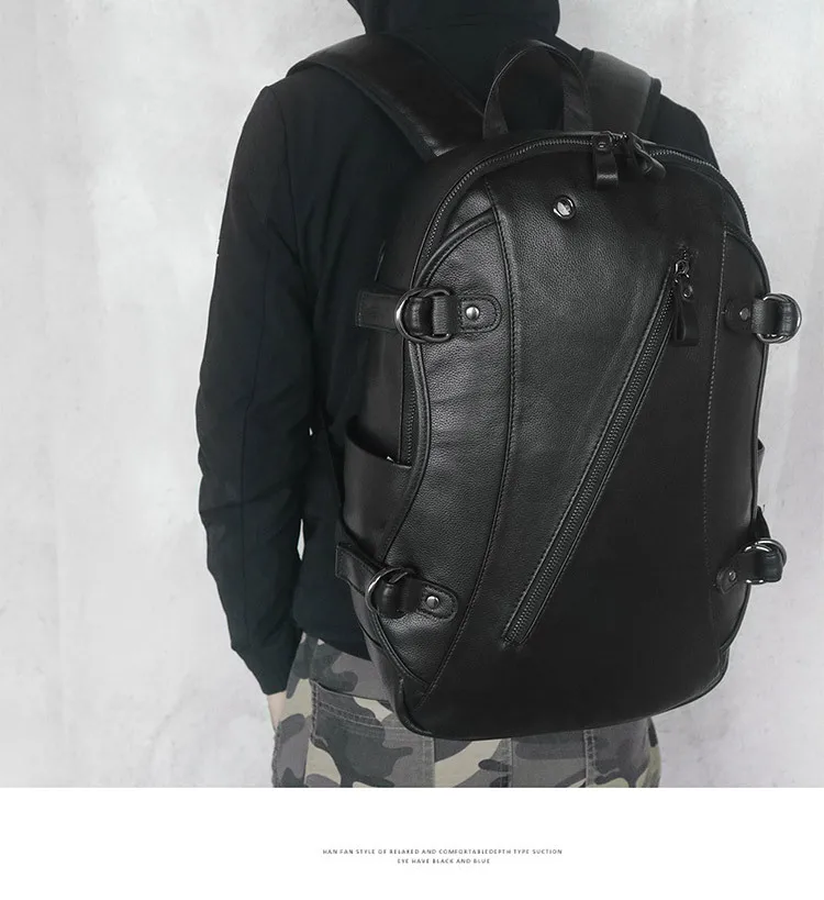 Luufan рюкзак из натуральной кожи с USB разъемом черная сумка для ноутбука из натуральной коровьей кожи 15 дюймов Рюкзак для походов на открытом воздухе черный