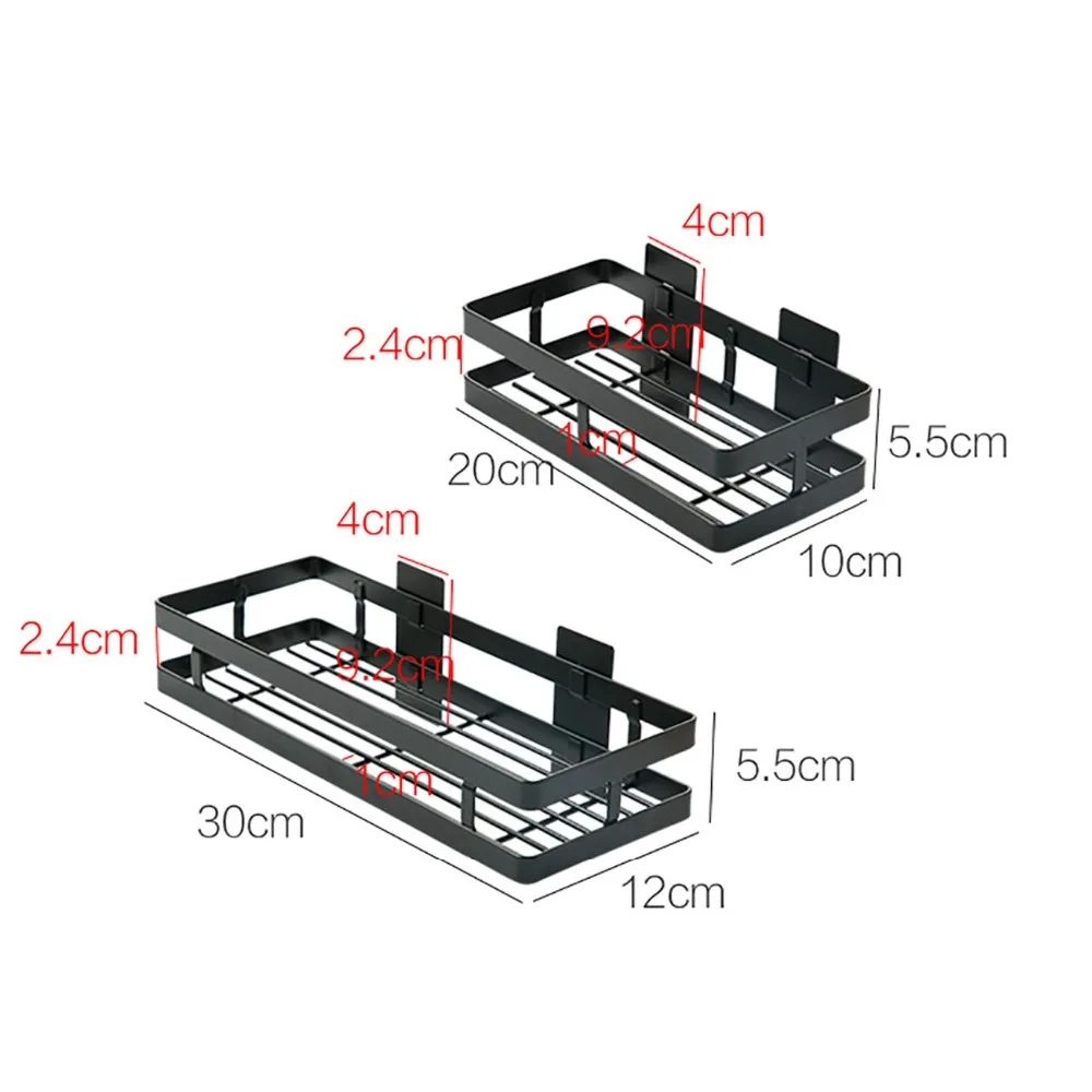 Углеродистая сталь Пробивка кухонная стойка настенная стойка для специй черная полка многофункциональные настенные подвесные полки для хранения