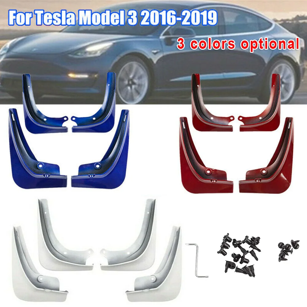 Синие Автомобильные Брызговики крыло для Tesla модель 3- часть брызговики брызговик крыло