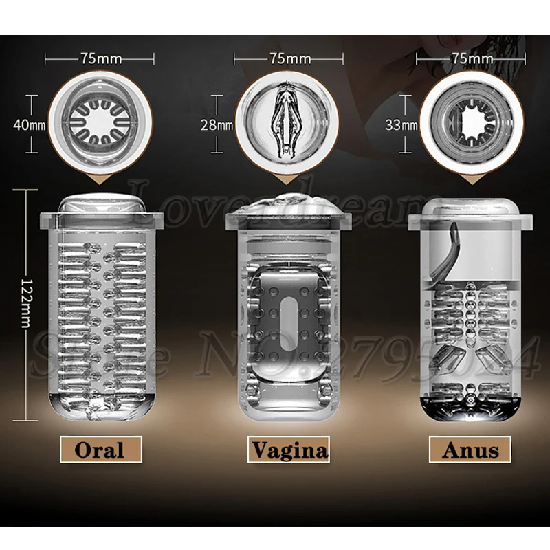 Male Masturbator Anal Sex Toys Vaginal Massager Sex Toy 3 Types Vagina Anus Oral Inner Part Masturbator
