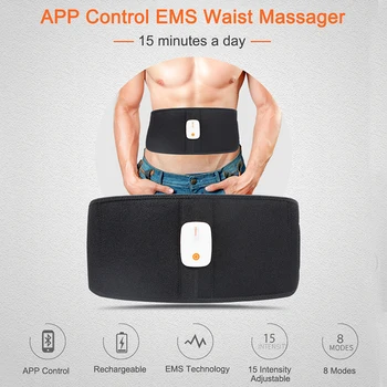 

APP Bluetooth Control Abdominal Slimming Fitness Belt Massager EMS Electric Muscle Stimulator Bodybuilding Fat Cutting Machine