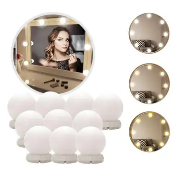 

USB LED Makeup Lamp Wall Light Beauty 10 Bulbs Kit For Dressing Table Dual Color Stepless Dimmable Hollywood Vanity Mirror Light