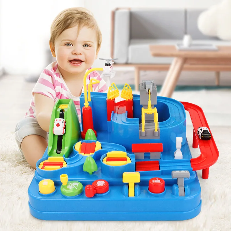 

Douyin Celebrity Style Car Checkpoints Adventure 3-4-6-Year-Old CHILDREN'S Toy Educational 5-Year-Old Boy Sliding Rail Car