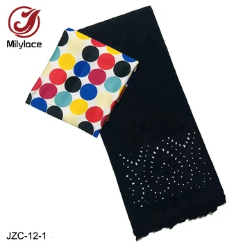 

Breathable 3Yards Silks Satins Prints Fabric + 2.5Yards Dry Cotton Lace Fabric for One Set Daily /church/wedding Clothing JZC-12