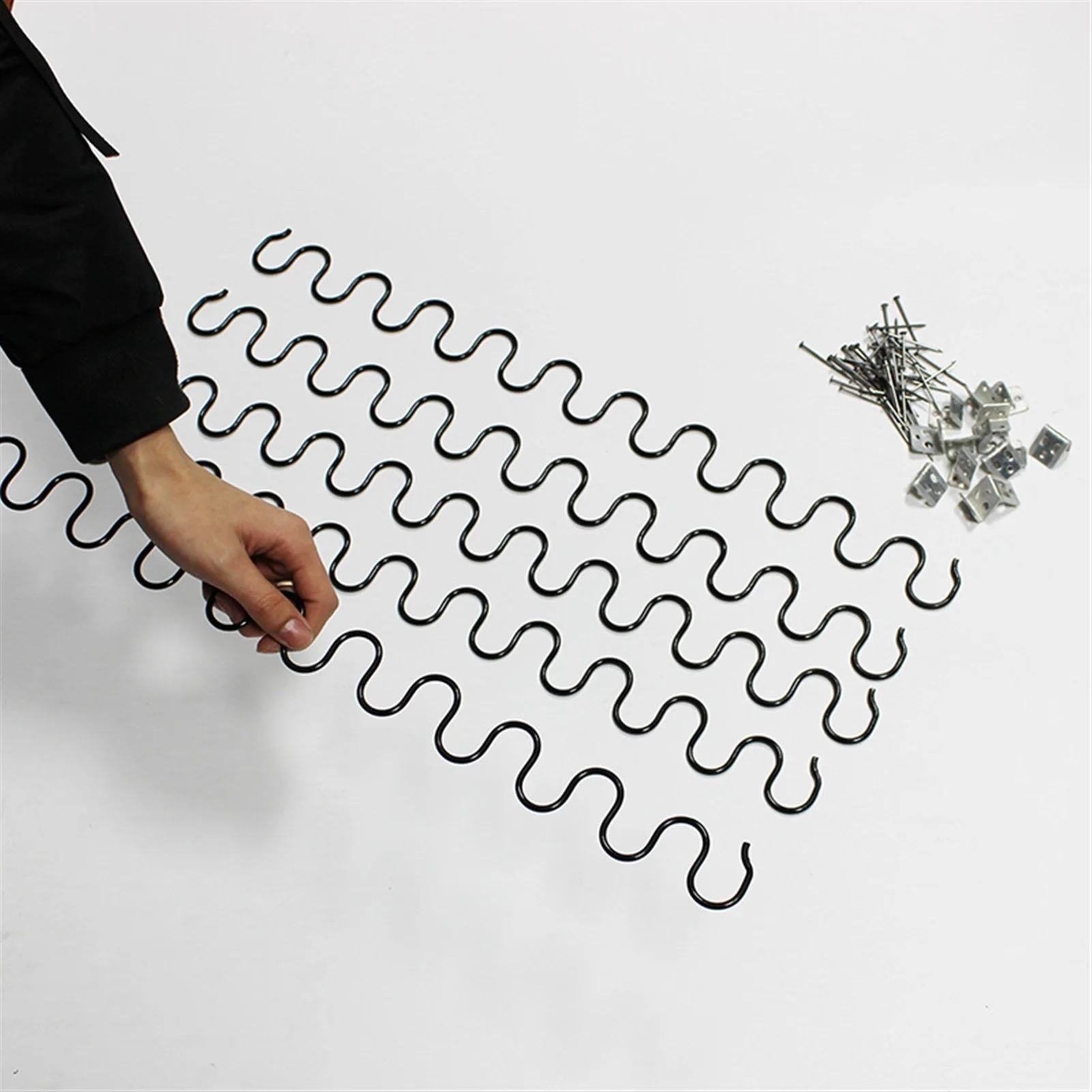 

Back Repair Kit with Spring, 5pcs, 35cm - 60cm Sofa Couch Recliner Replacement Coil Seat Clips 40mm Wire Nails