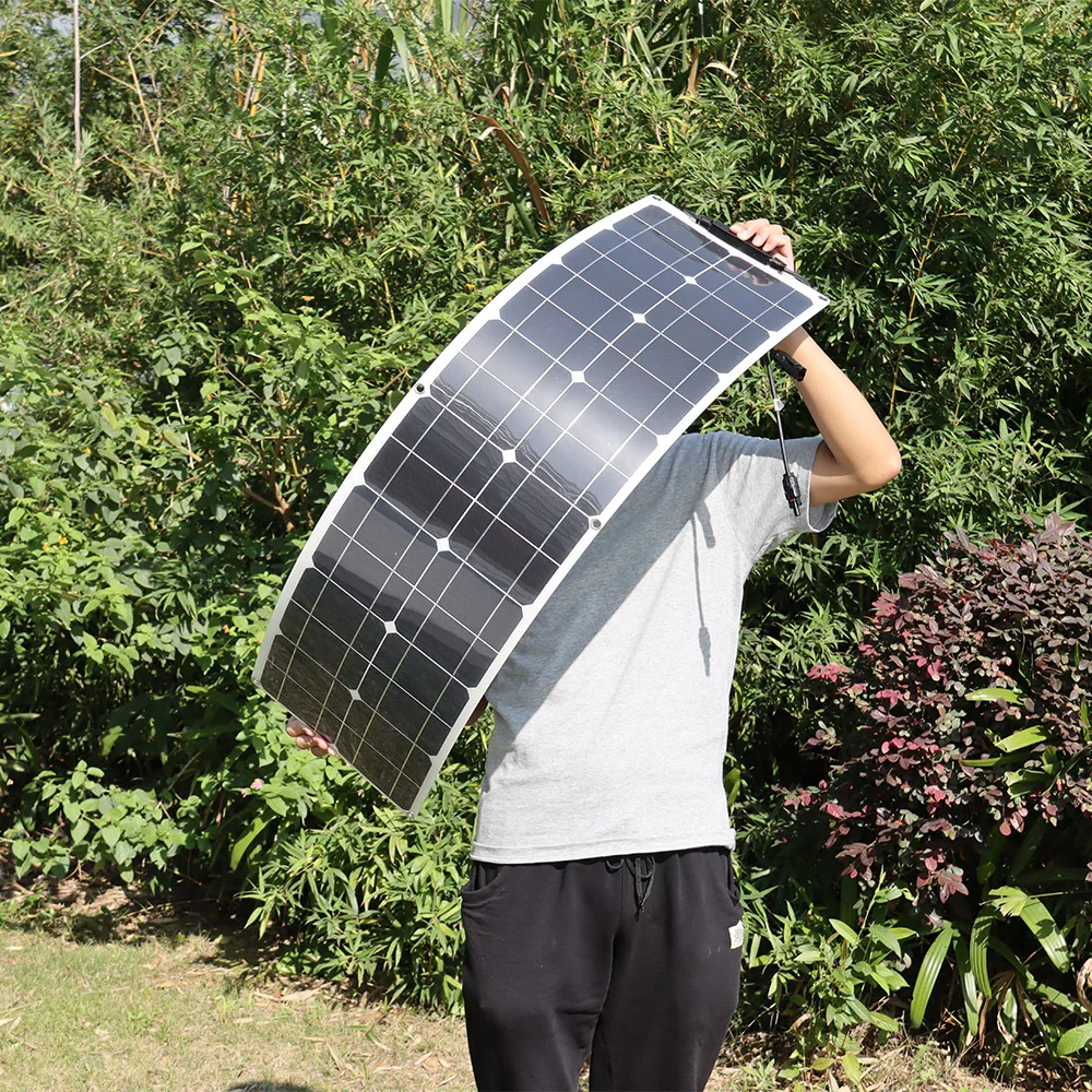 Solar Panel Kit 12v 50w 100w Monocristalino Flexível Painel Solar Kit 12v Sistema de Carregador de Bateria para Casa Acampamento Carro rv Barco Fora da Grade Aplicações - Image 3