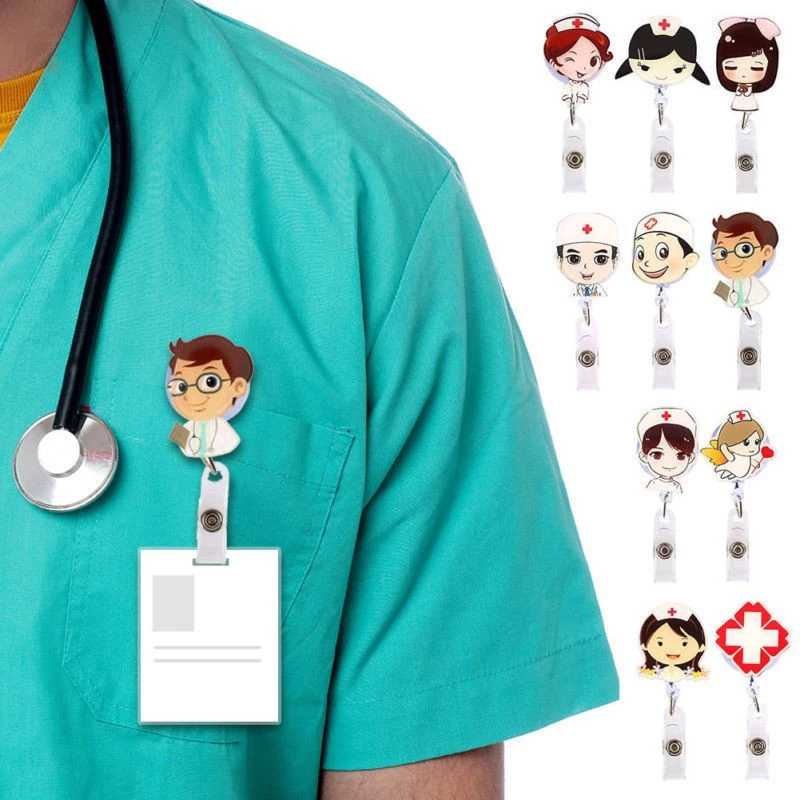 Brooches Badge-Holder Office-Supplies Id-Name-Card Retractable Nurse-Exihibiton High-Quality