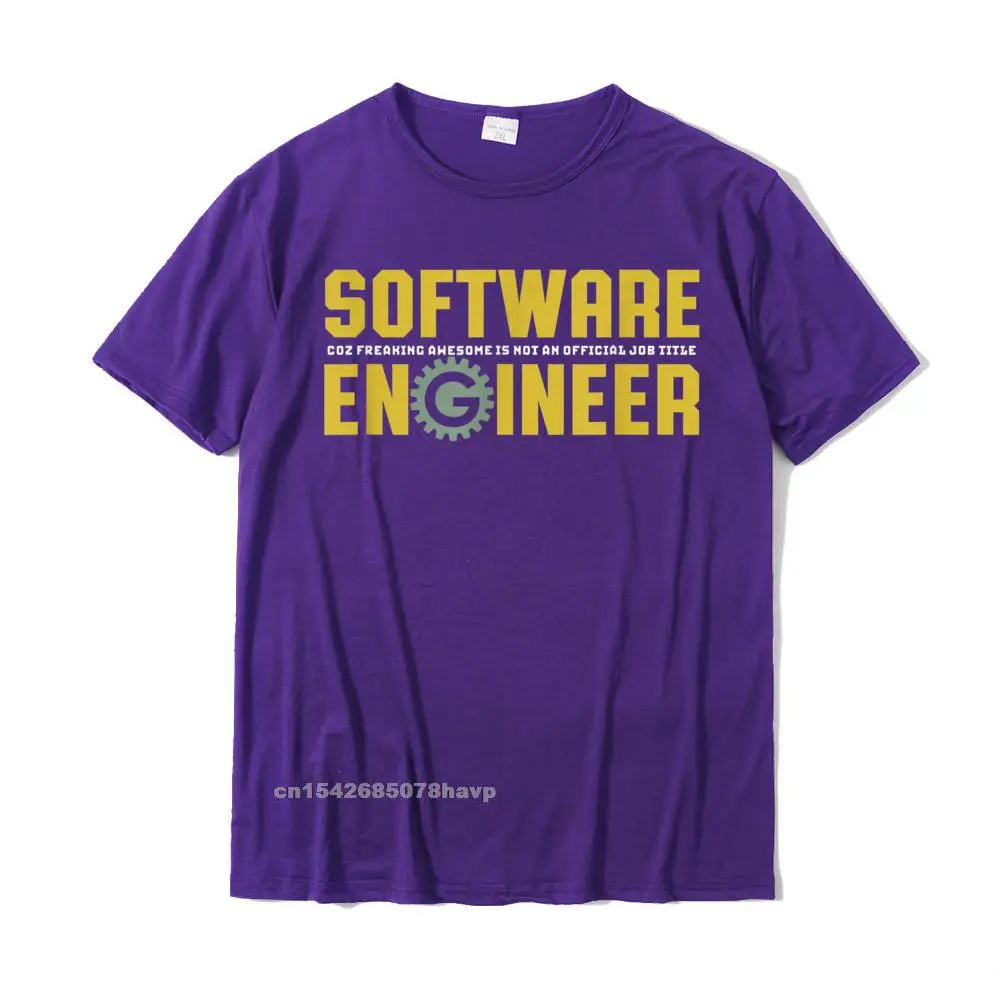 Europe Casual NEW YEAR DAY 100% Cotton O Neck Adult Tops Tees Normal T-Shirt 2021 New Fashion Short Sleeve T Shirt Funny Geek Engineer T-shirt for Software Engineering Major__969. purple