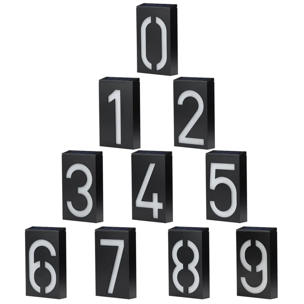 

House Number Doorplate Digital Solar Light LED Door Number Address Digits Wall Mount Number For Home With Battery