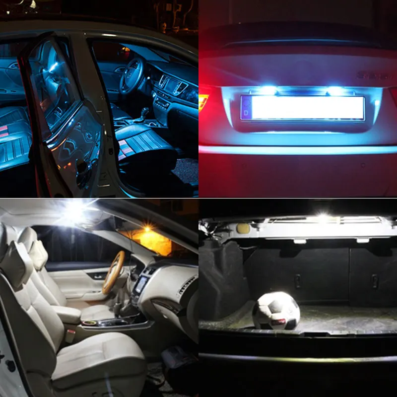 LED 39mm c5w NUMBER PLATE LIGHT 2x for VW Bora Caddy Golf III V Jetta for Samsung 6-SMD Error Free White and Crystal Blue