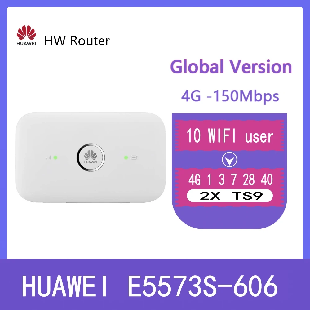 Huawei E5573 E5573s-606 CAT4 150M 4G WiFi Router Wireless Mobile Wi Fi Hotspot Band 1/3/7/28/40 +2pcs antenna PK E8372 | Компьютеры и