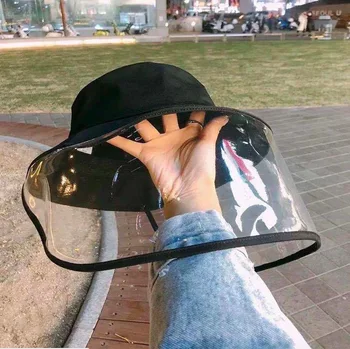 

Bucket Hats Protective Cap Dustproof Spittle Spatter Epidemic Prevention Fisherman's cap UV isolation Dual-purpose Hat