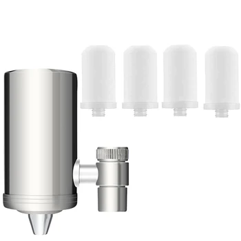 

Stainless Steel Filter Faucet, Water Purifier with Filter elements, Improve Hard Water (Including 4x Filters)
