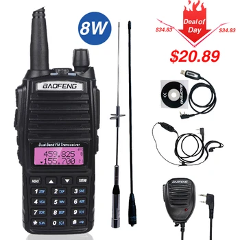 

Real 8W Baofeng UV-82 Walkie Talkie 10km uv 82 Two Way Radio UV82 VHF UHF Dual Band Transceiver Hunting Portable CB Ham Radio