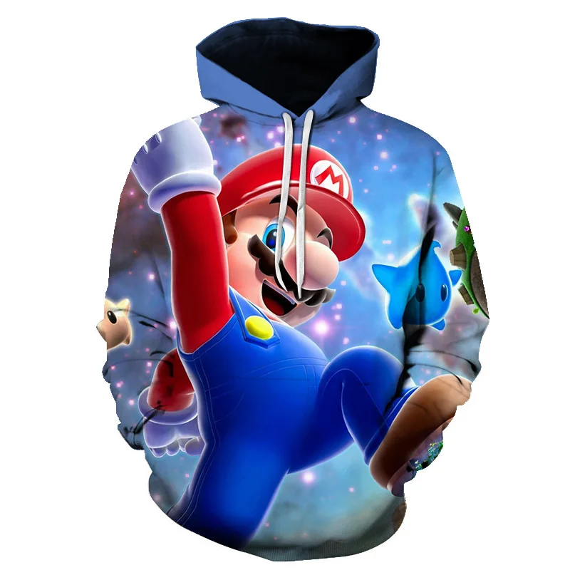 

Spring And Autumn New Men's And Women's Hoodie 3d Printing Children's Cartoon Mario Long Sleeve Sweatshirt Caot