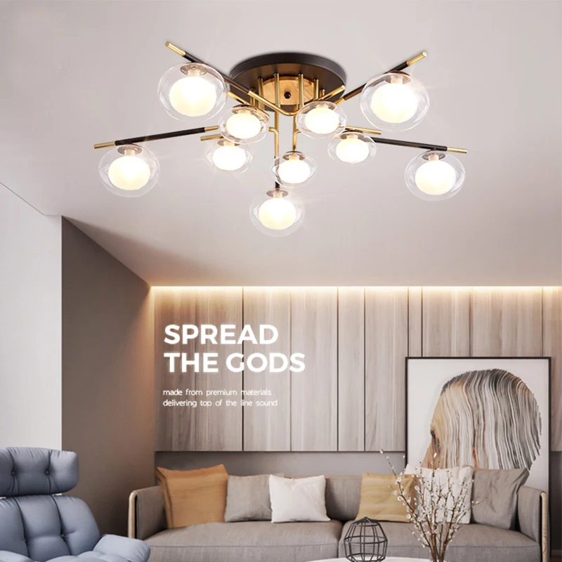 

Modern simplicity LED ceiling light Clear Glass luxury lamp Nordic living room bedroom fixtures restaurant home deco luminaires