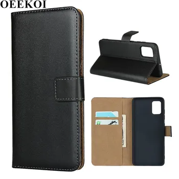 

OEEKOI Genuine Leather Wallet Flip Cover Case for Samsung Galaxy A51 with Card Slots Holder