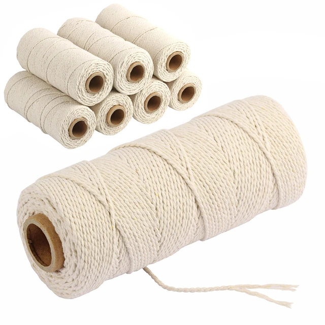 Litake Natural Macrame Cord 1 Roll 1-6mm Bohemia Natural Cotton