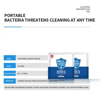 

10 PCS Instant Hand Sanitizer 75% Disposable Alcohol Disinfectant Gel