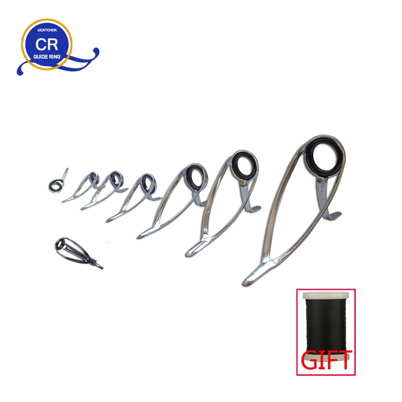 

8pcs/Kit CR Guide Ring stainless steel Bracket Surf Rod Boat Jigging Rod DIY Rod big game Rod enhanced version accessories