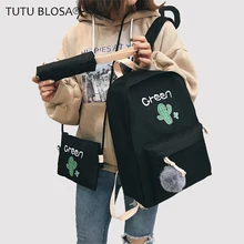 Рюкзак С КАКТУСОМ, рюкзак для девочек-подростков, школьный женский набор, женские сумки с рюкзаком, дорожный рюкзак для девочек H244