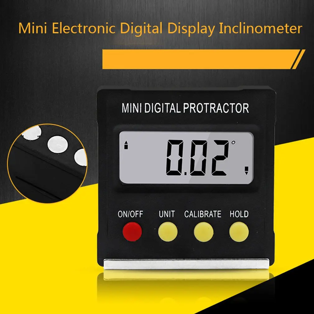360Degree Mini Digital Protractor Inclinometer Electronic Level Box Magnetic Base Measuring Tools dropship