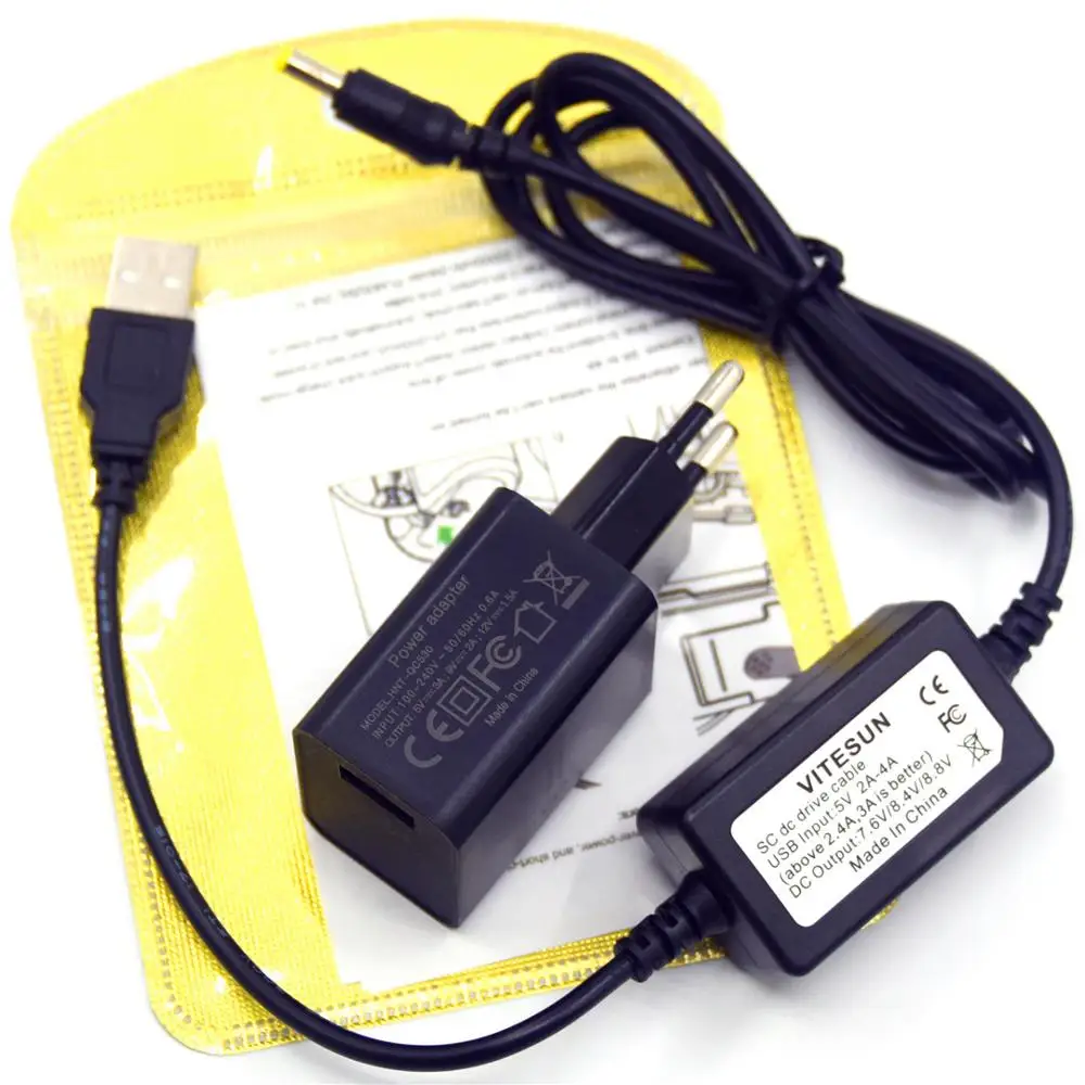 

Vitesun SLR SC usb cable+charger for Nikon DMW-BLF19 EN-EL14e EN-EL15 dummy battery dmw-dcc12 Fully Decoded EP-5A EP-5B coupler