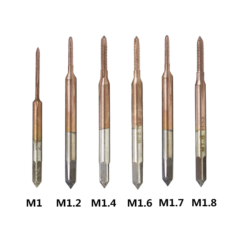 CMCP 6 шт. M1 M1.2 M1.4 M1.6 M1.7 M1.8 мини машина резьбовой кран HSS 6542 метрический винтовой кран сверло прямая пробка для флейты кран