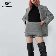 ^#Cheap ROHOPO Side Zipper Closure Tweed Plaid Skirt Shorts Autumn Female British Academy Loose Flared Mini Bottom # 6202 ^#Cheap ROHOPO Side Zipper Closure Tweed Plaid Skirt Shorts Autumn Female British Academy Loose Flared Mini Bottom # 6202
