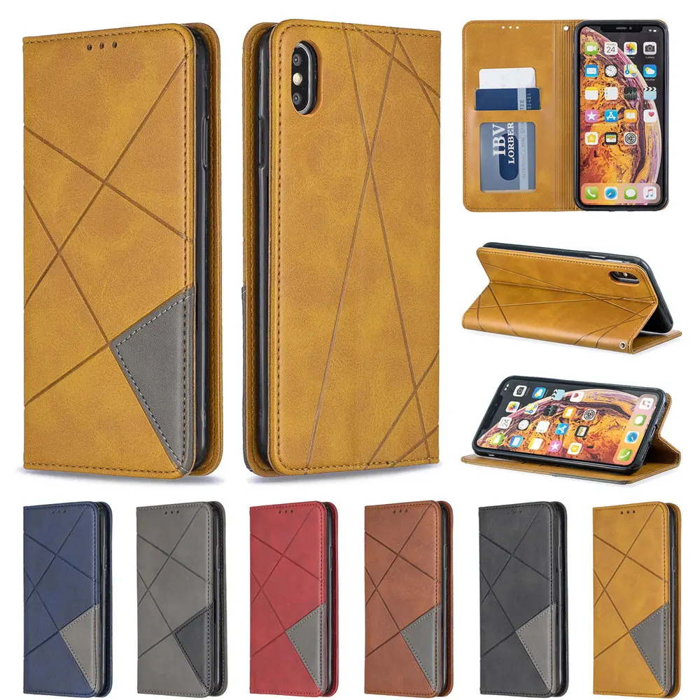 

Flip case on the for iPhone Xs Max Xr x 6s 7 8 plus Magnetic Closure PU Leather Wallet Phone Case Book Folding Cover Phone Cases