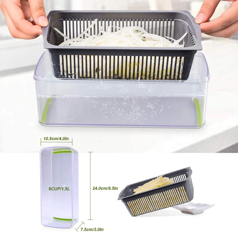 LMETJMA Vegetable Chopper Professional Mandoline Slicer Onion Chopper  Veggie Slicer with 8 blades and Filter Basket KC0451 - AliExpress