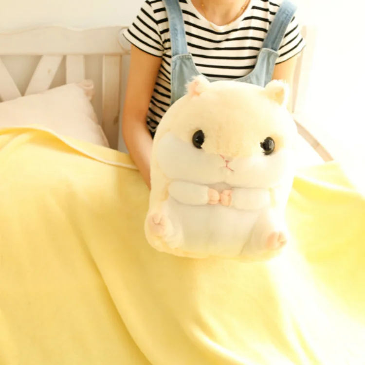 

Cute Hamster Pillow And Blanket Car Pillow Dual Purpose Cushion Blanket Large Size Airable Cover Back Cushion Coral Fleece Blank