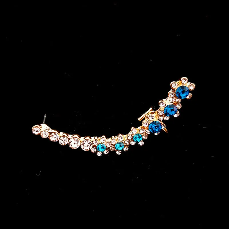 Ear Clip Earrings Clip Earrings Ear Clip Stud Earrings Ear Accessories 1Pcs Punk Rock Rhinestone Crystal Ear Cuff Wrap Stud Earring Women Cartilage Piercing Jewelry Ear Clips Earrings 3 Colors